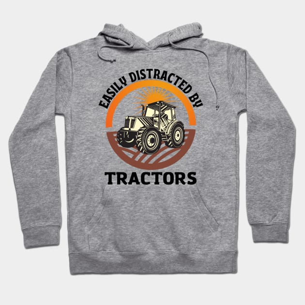 Easily distracted by tractors - Farmer Hoodie by Rubi16